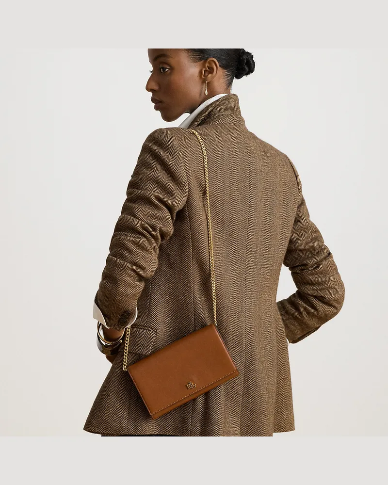 Ralph Lauren Mittelgroße Leder-Umhängetasche Adair II Brown