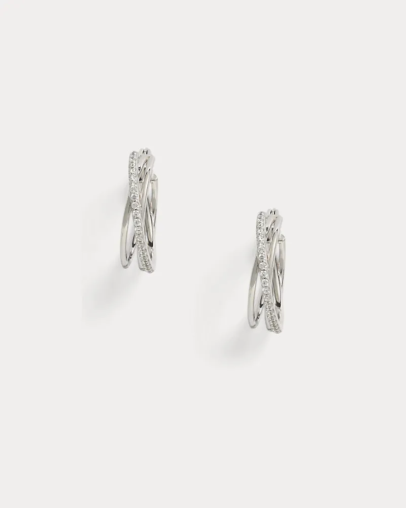 Ralph Lauren Überkreuzte Creolen aus Sterlingsilber Silver