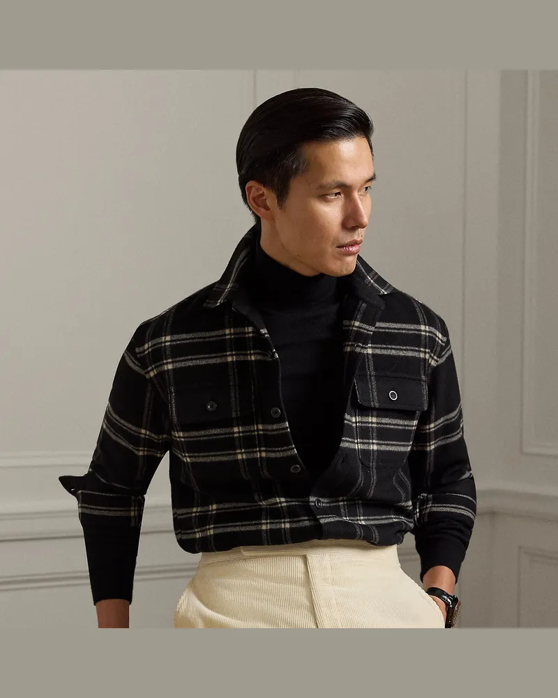 Ralph Lauren Kariertes Wollhemd Black
