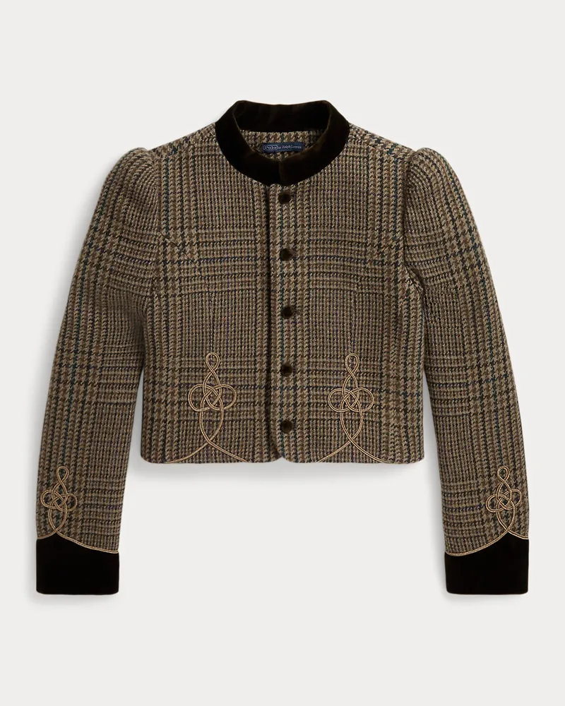 Ralph Lauren Wolljacke mit Fischgratmuster Brown