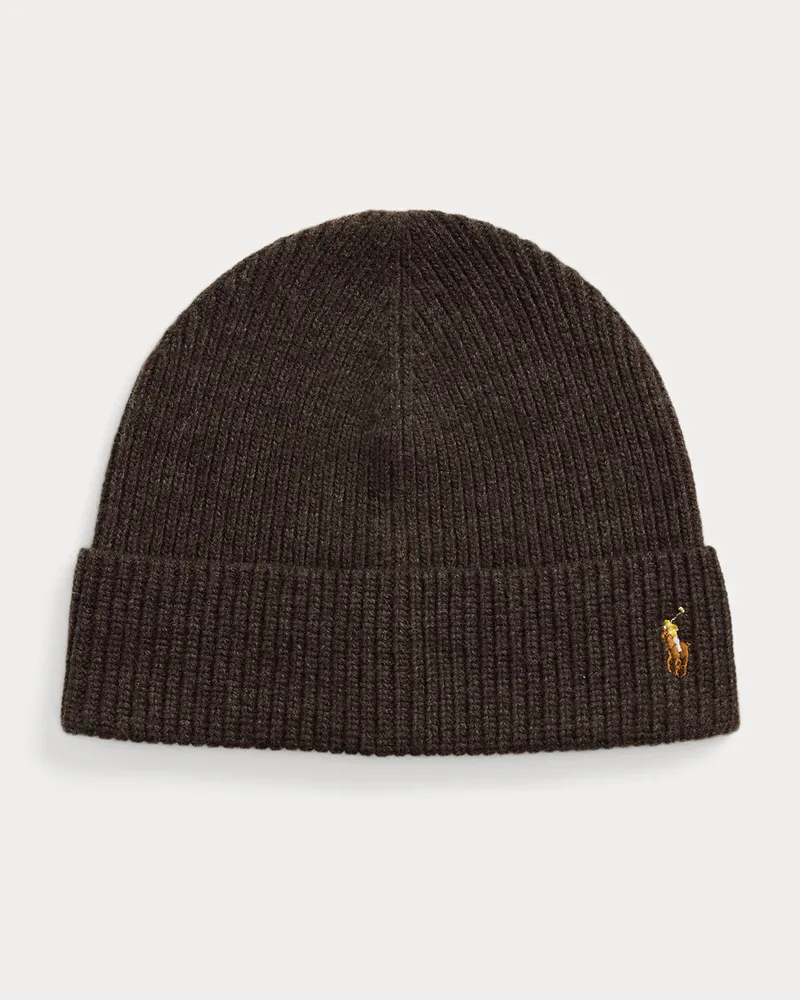Ralph Lauren Wollmütze mit charakteristischem Pony Brown