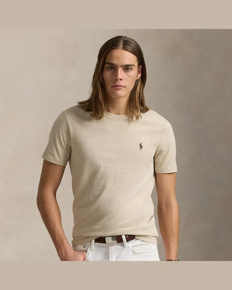 Ralph Lauren Custom-Slim-Fit Jersey-T-Shirt Cream