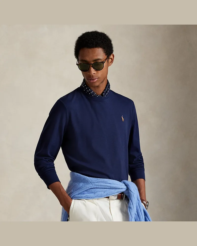 Ralph Lauren Weiches Custom-Slim-Fit T-Shirt Blue