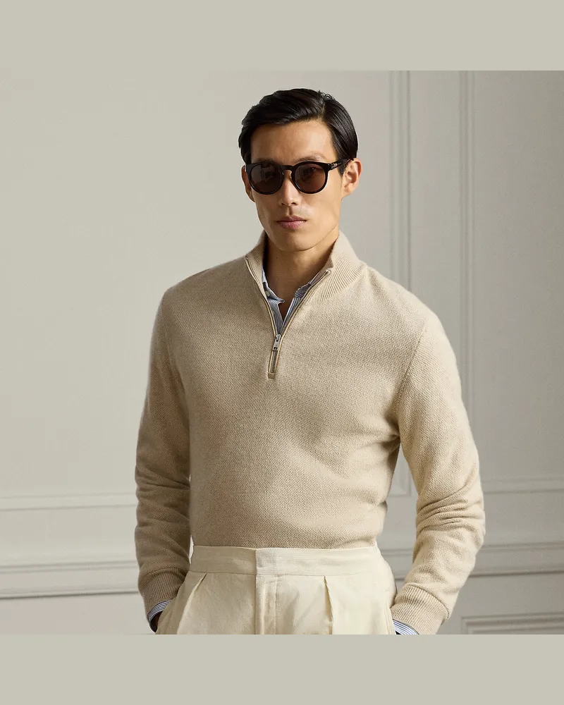 Ralph Lauren Kaschmirpullover mit Pfauenaugenmuster Gold