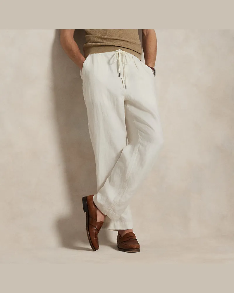 Ralph Lauren Relaxed-Fit Leinenhose Lateef mit Falten Cream