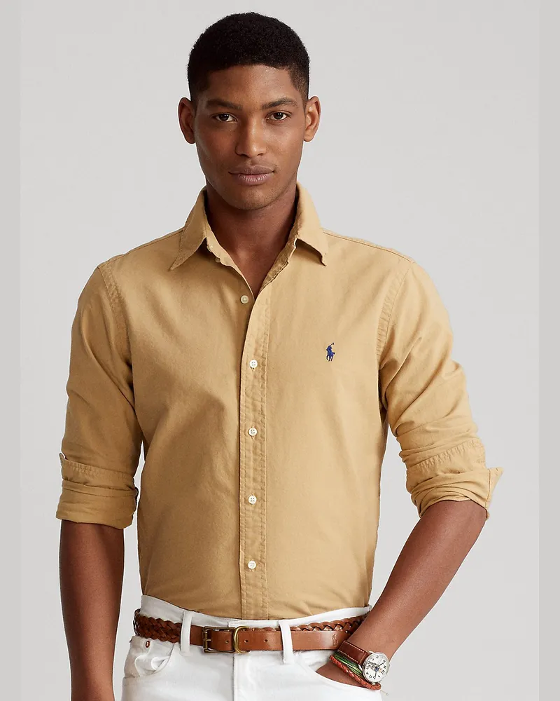 Ralph Lauren Gefärbtes Slim-Fit Oxfordhemd Brown