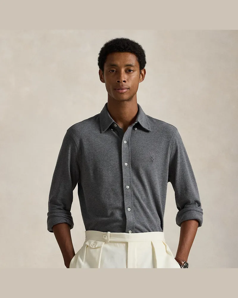 Ralph Lauren Featherweight Piqué-Hemd Grey