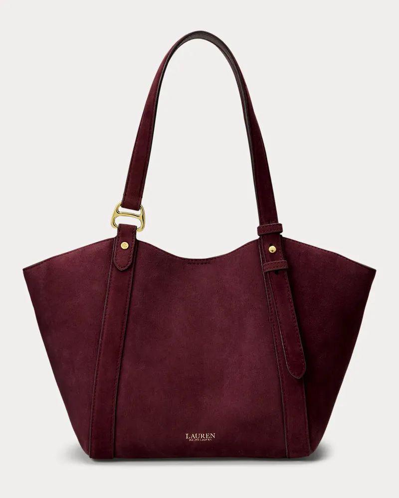 Ralph Lauren Kleine Schafwildleder-Tragetasche Tasha Red