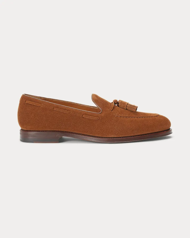 Ralph Lauren Wildleder-Loafer Maestra mit Quasten Brown