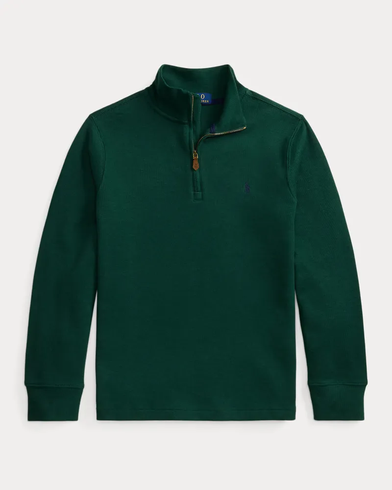 Ralph Lauren Rippenpullover mit Viertelreißverschluss Green