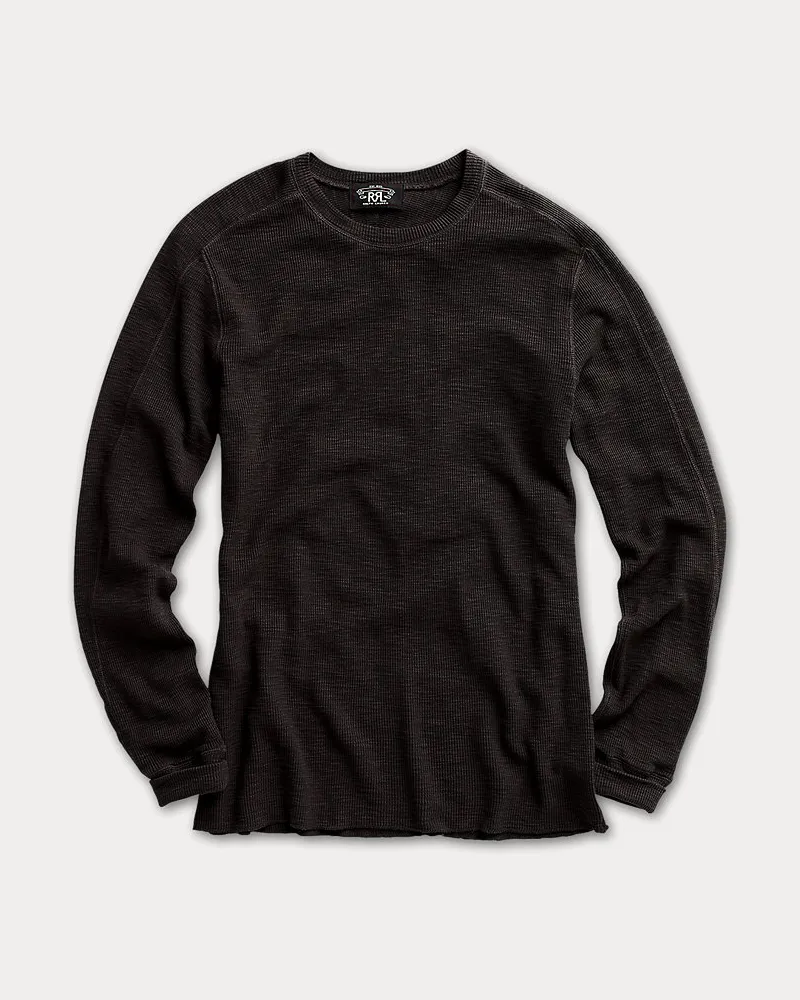 Ralph Lauren Rundhalspullover aus Waffelpiqué Black