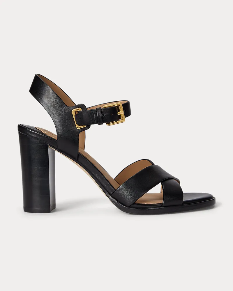 Ralph Lauren Ledersandale Emeryn Black