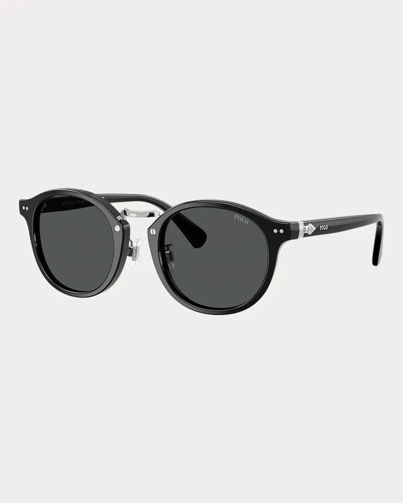 Ralph Lauren Traditionelle runde Sonnenbrille Black