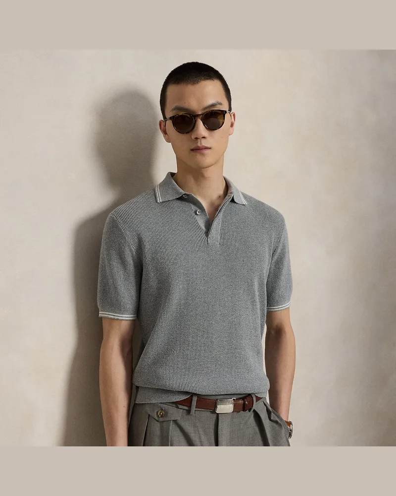 Ralph Lauren Polo-Pullover aus Waffelpiqué Grey