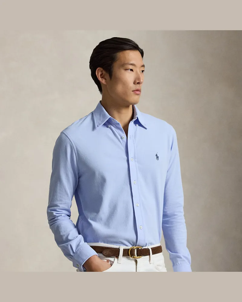 Ralph Lauren Featherweight Piqué-Hemd Blue