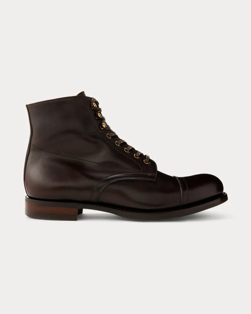 Ralph Lauren Stiefel aus handpoliertem Leder Tan