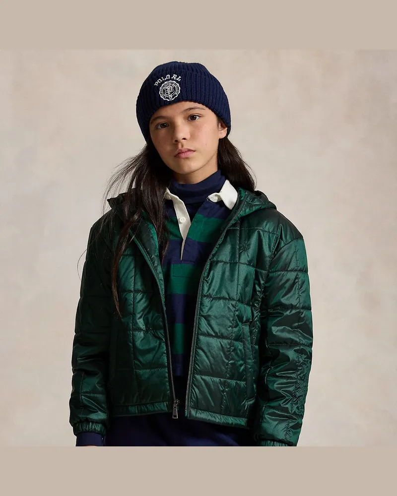Ralph Lauren Wasserabweisende Metallic-Steppjacke Green