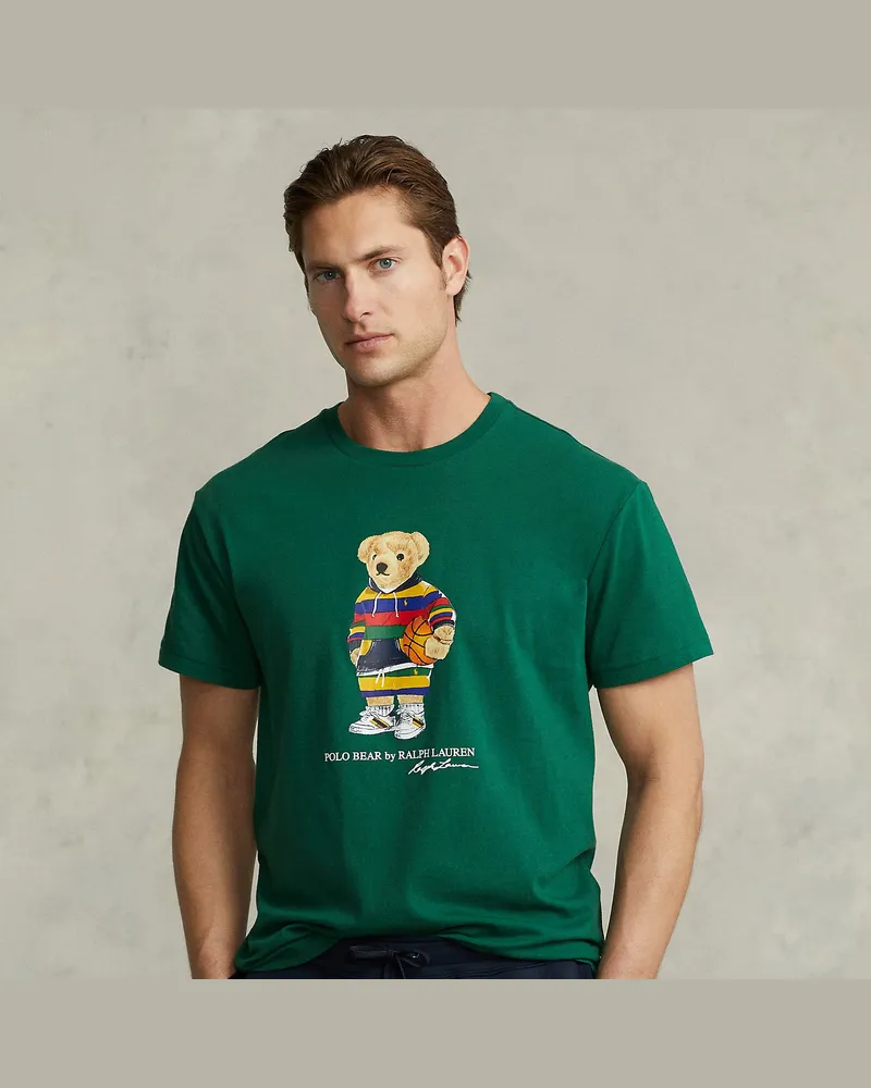 Ralph Lauren Custom-Slim-Fit T-Shirt mit Polo Bear Green