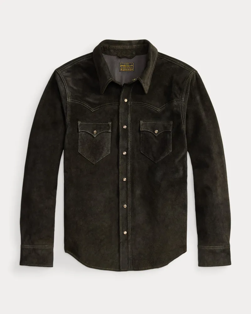 Ralph Lauren Westernhemdjacke aus Wildleder Black