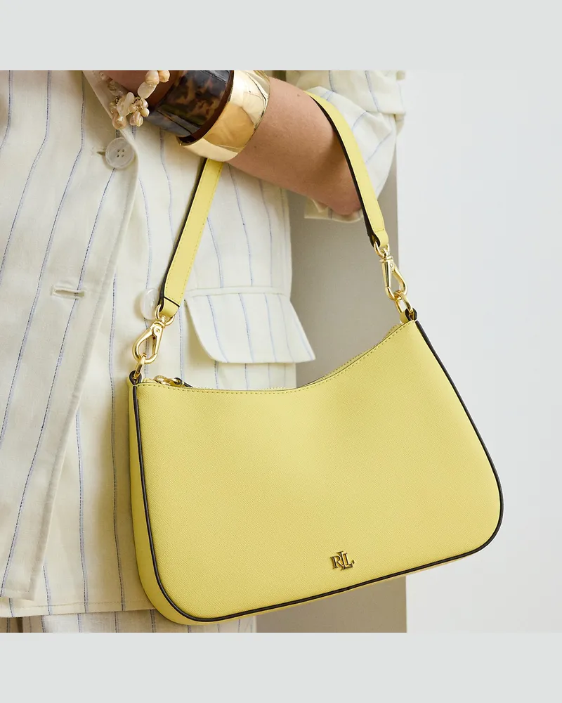 Ralph Lauren Mittelgroße Ledertasche Danni Yellow