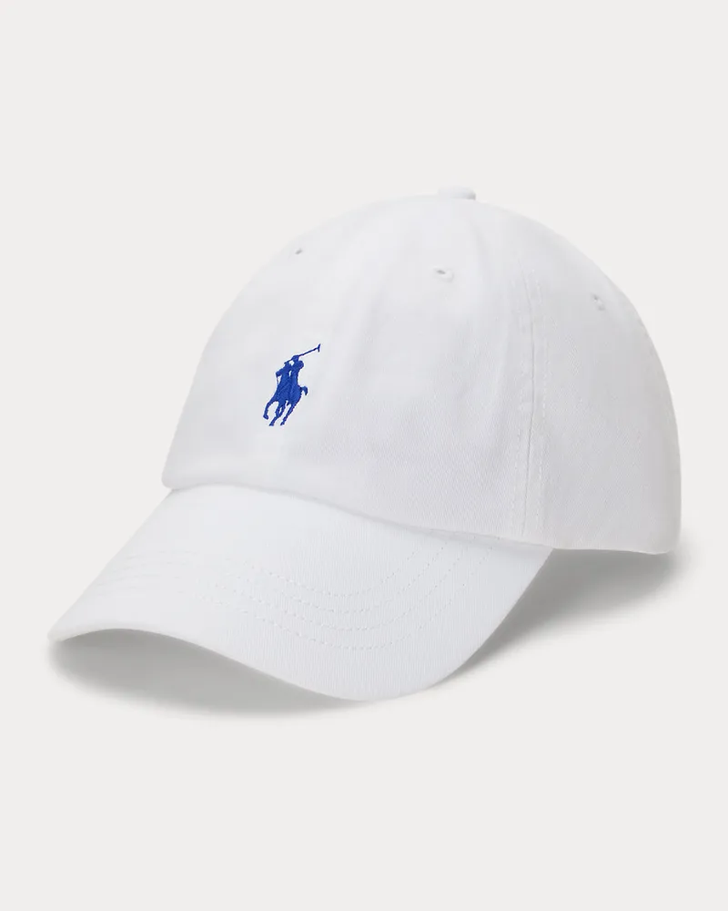 Ralph Lauren Klassische Baumwollchino-Baseballkappe White