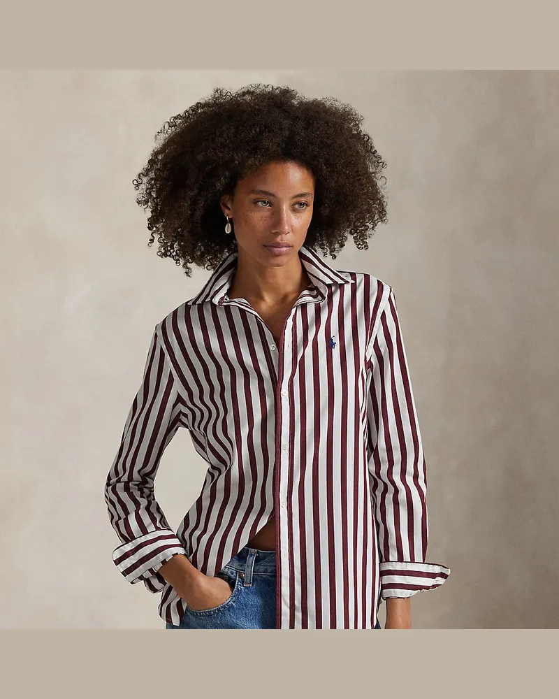 Ralph Lauren Classic-Fit Baumwollhemd mit Streifen Red
