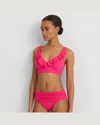 Ralph Lauren Gesmokte Hipster-Bikinihose Pink