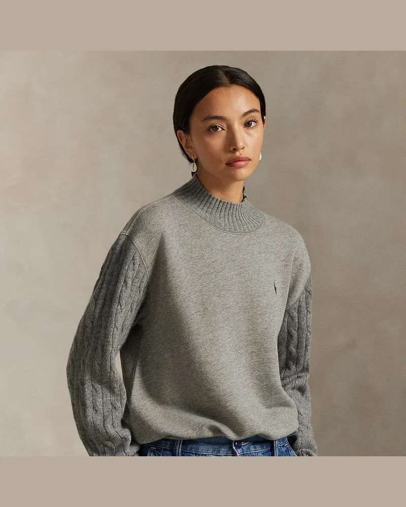 Ralph Lauren Fleece-Pullover mit Halbrollkragen Grey