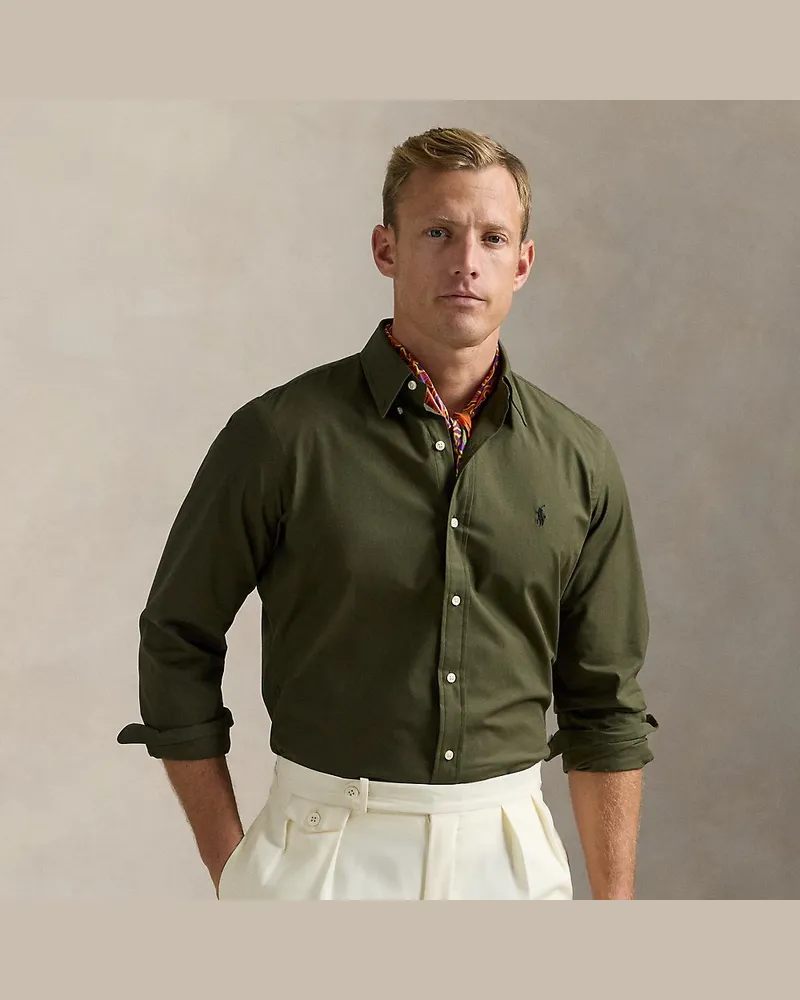 Ralph Lauren Slim-Fit Hemd aus Stretchpopeline Green