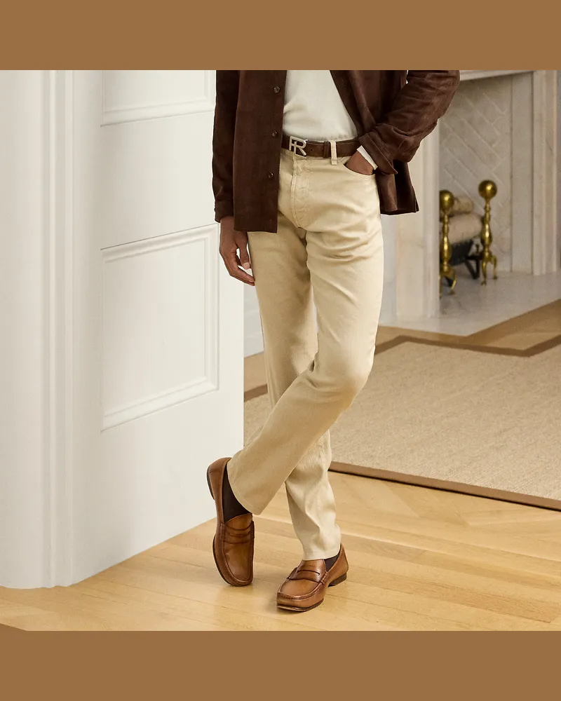 Ralph Lauren Slim-Fit Stretchjeans mit Leinen Cream