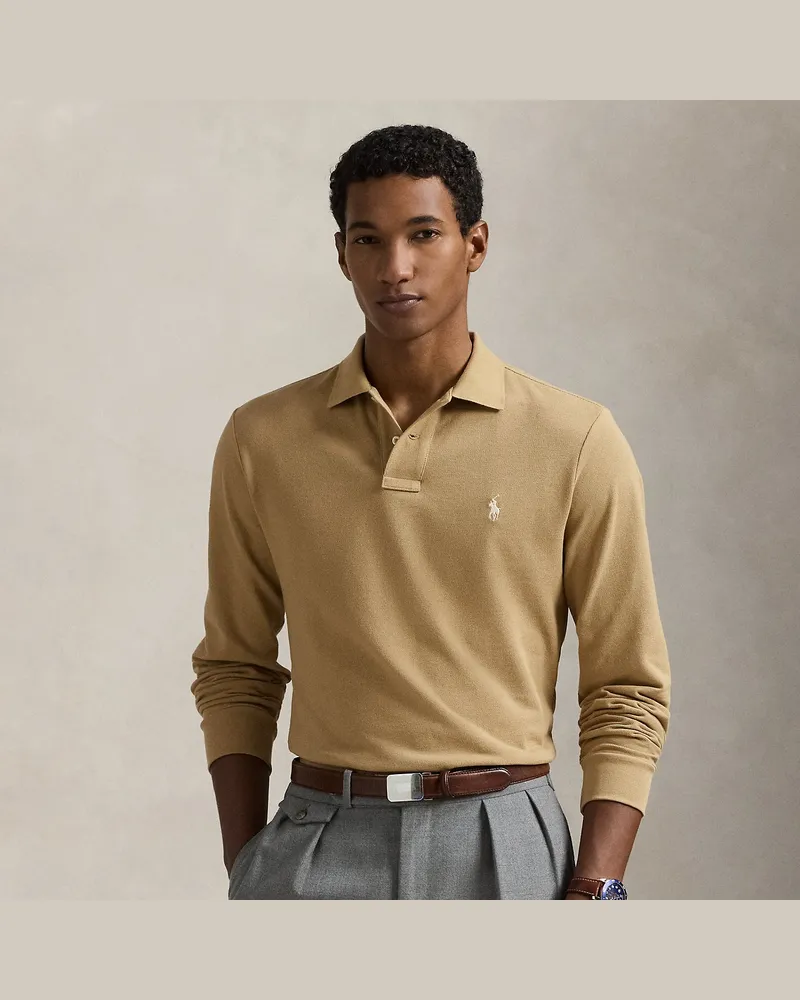 Ralph Lauren Custom-Slim-Fit Piqué-Poloshirt Tan