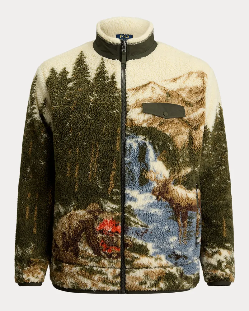 Ralph Lauren Große Größen - Jacke aus hochflorigem Fleece mit Grafik Multi