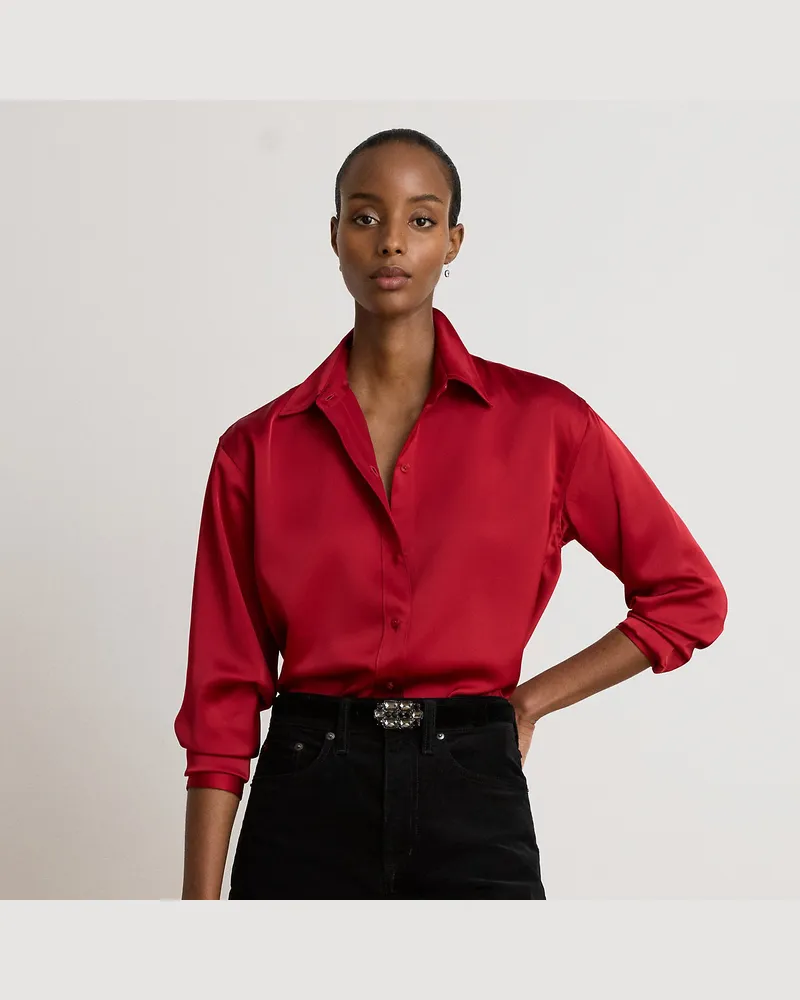 Ralph Lauren Relaxed-Fit Hemd aus Satin-Charmeuse Red
