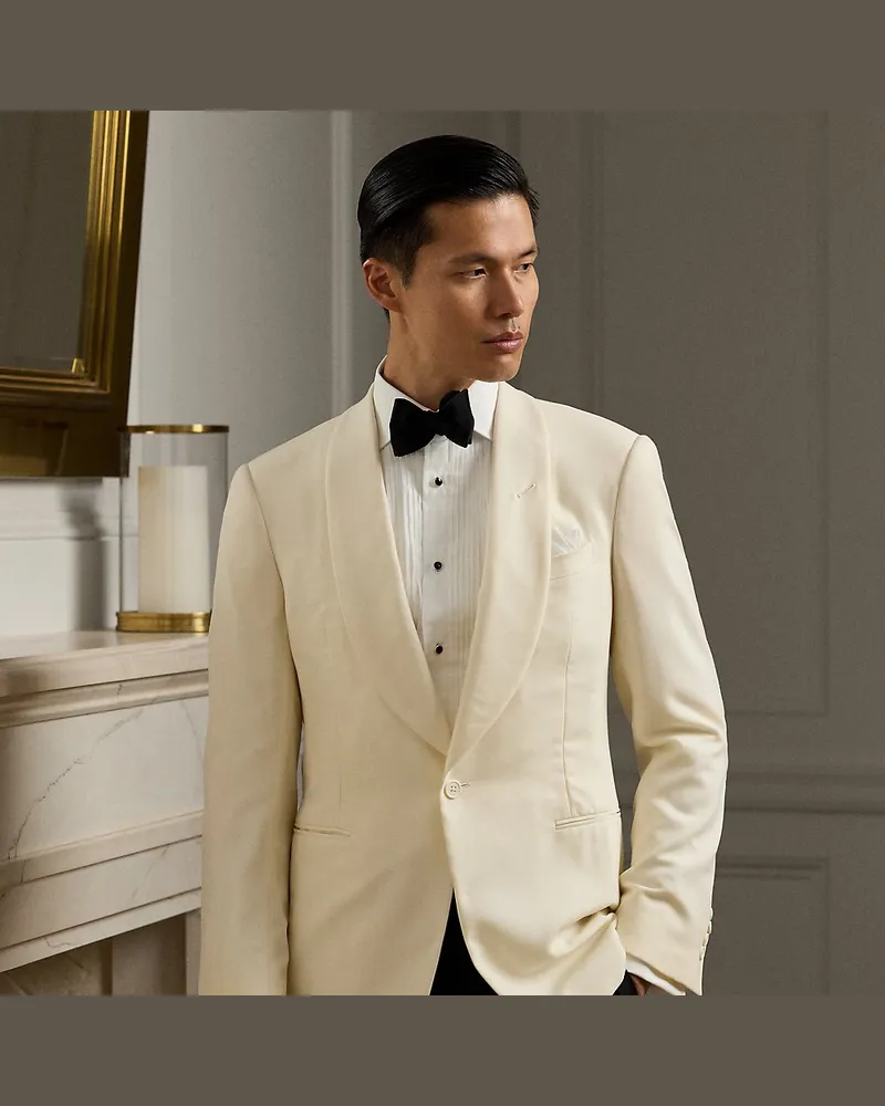Ralph Lauren Handgefertigtes Smokingjackett Gregory Cream