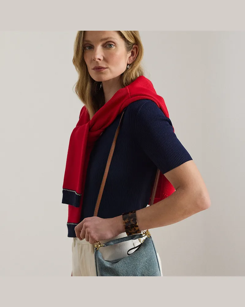 Ralph Lauren Mini-Schultertasche Blaike aus Denim Blue