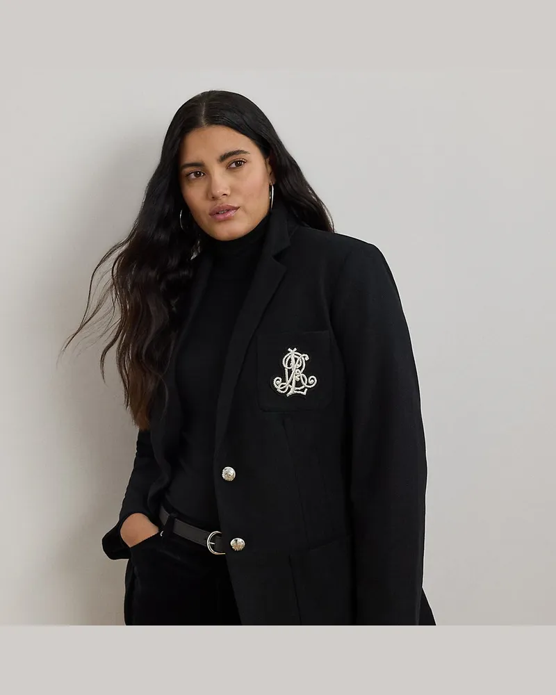 Ralph Lauren Plus Größen - Jacquardblazer mit Bouillonstickerei Black