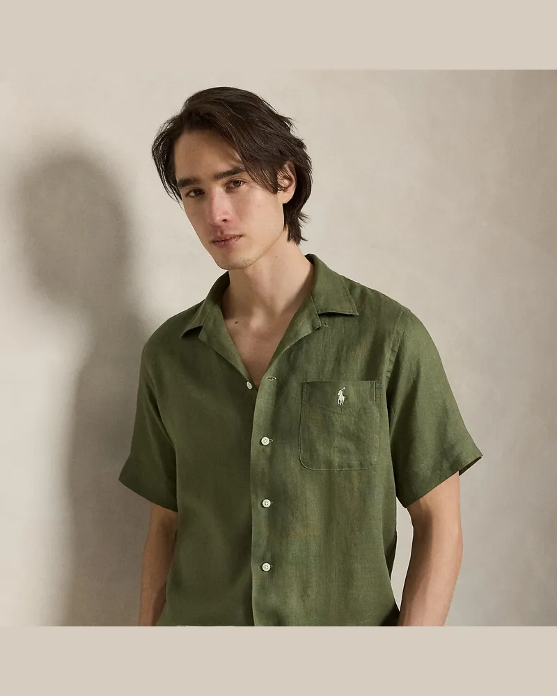 Ralph Lauren Classic-Fit Leinen-Kurzarmhemd Green