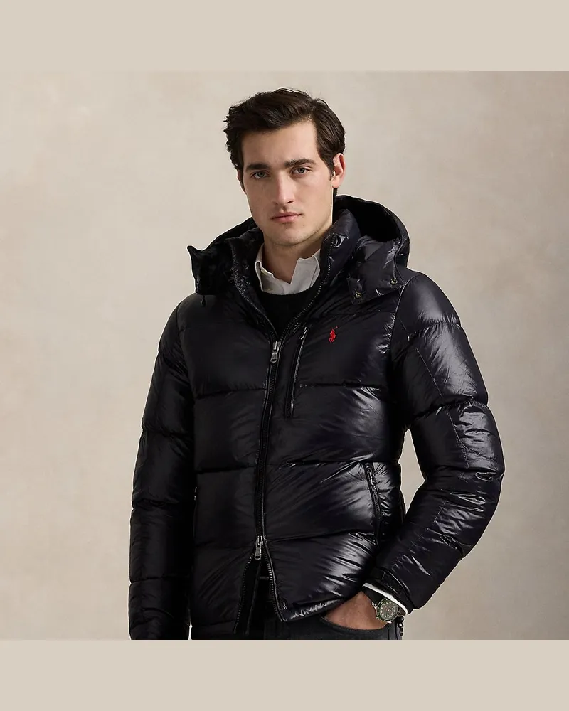 Ralph Lauren Die glänzende Daunenjacke Gorham Black