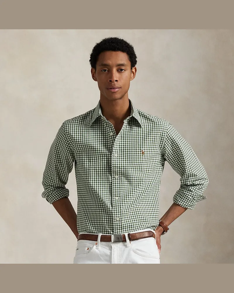 Ralph Lauren Custom-Fit Gingan-Oxfordhemd Green