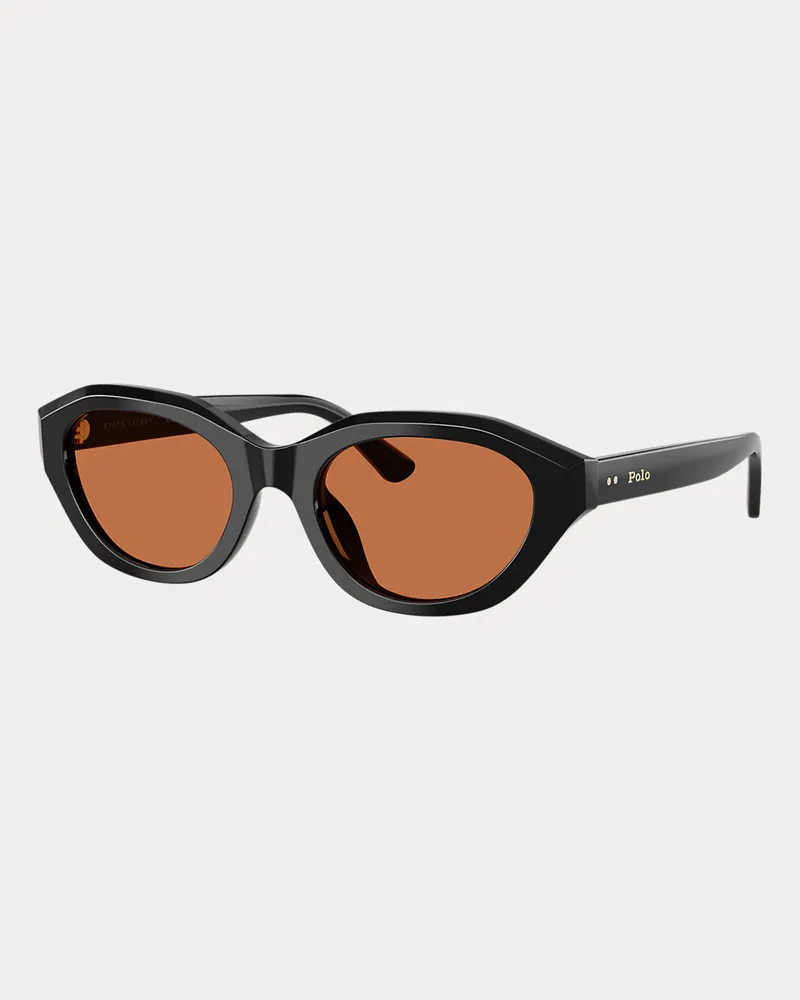 Ralph Lauren Rechteckige Polo Cat-Eye-Sonnenbrille Black