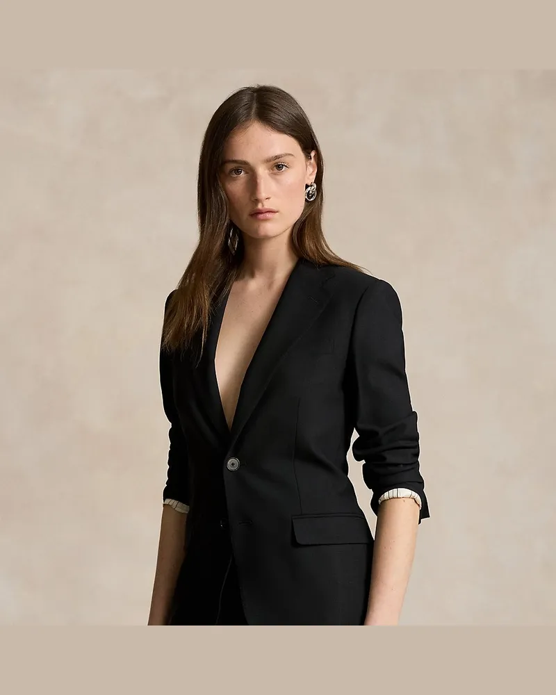 Ralph Lauren Einreihiger Stretch-Wollblazer Black