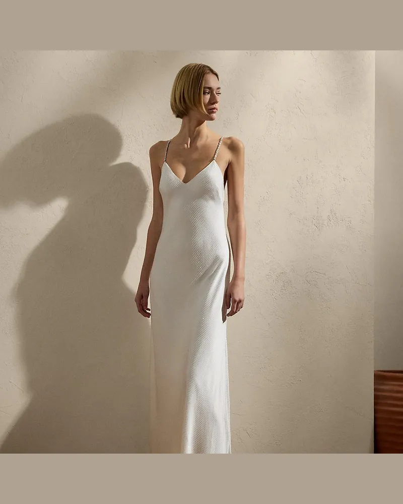 Ralph Lauren Verziertes Cocktailkleid Shanna Natural
