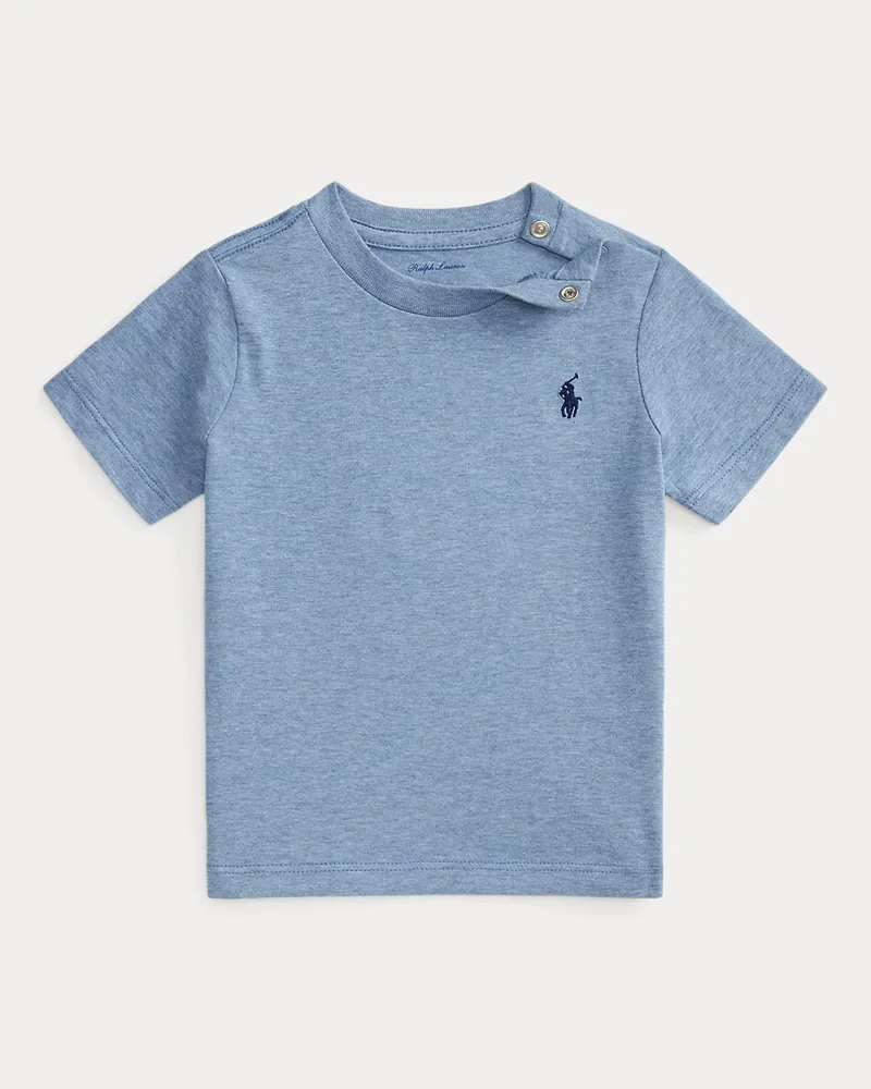 Ralph Lauren Rundhals-T-Shirt aus Baumwolljersey Blue