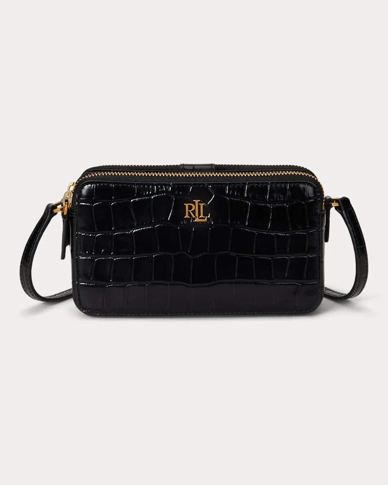 Ralph Lauren Brieftasche Witley mit Krokoprägung Black