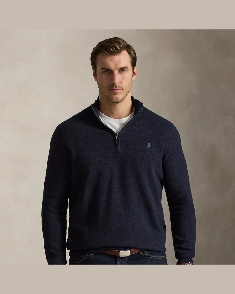 Ralph Lauren Große Größen - Pullover aus Baumwollpiqué Blue