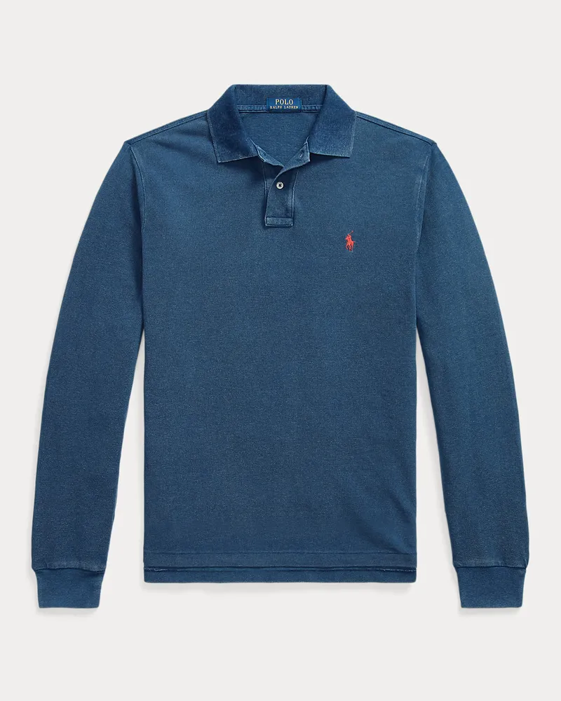 Ralph Lauren Custom-Slim-Fit Piqué-Poloshirt Blue