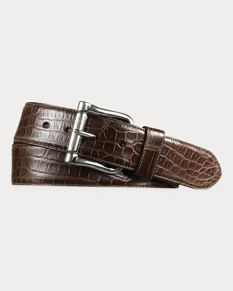 Ralph Lauren Gürtel aus Alligatorleder Brown