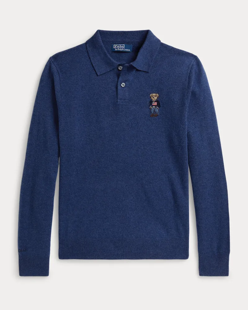 Ralph Lauren Kaschmirpullover mit Polo Bear Blue