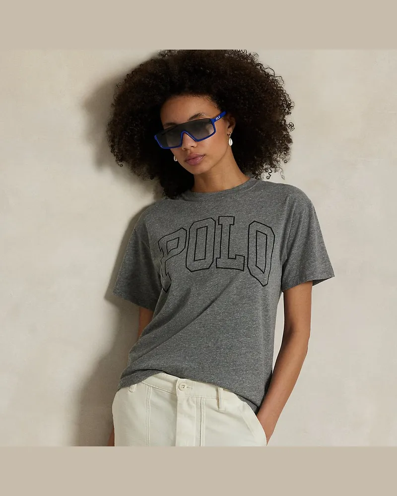 Ralph Lauren Rundhals-T-Shirt aus Jersey mit Logo Grey