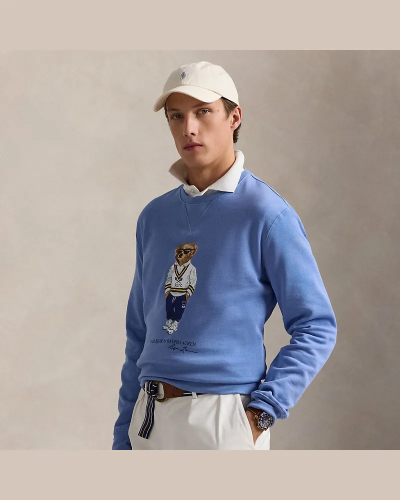 Ralph Lauren Fleece-Sweatshirt mit Polo Bear Blue